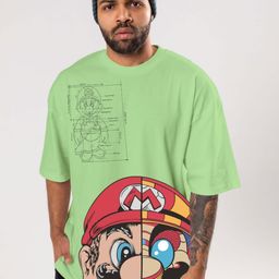 FLYIND VOGUE OUTFIT Men Super Mario Bio Finish Graphic Printed Cotton Oversized T-shirt-image-51