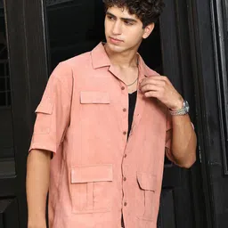 Campus Sutra Comfort Spread Collar Short Sleeves Regular Fit Shirt-picture-10