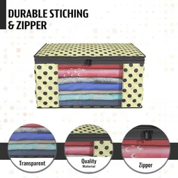 Kuber Industries Cream Coloured & Black 12 Pcs Polka Printed Foldable Drawer Organisers image 4