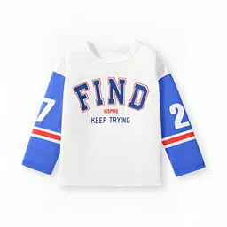 LULU & SKY Boys Varsity Colourblocked Applique T-shirt-image-60