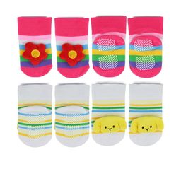 NESKA MODA Pair of 2 Pink And White Ankle Length Socks-image-32
