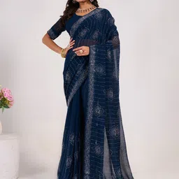 KALINI Embellished Beads And Stones Pure Georgette Saree-picture-56