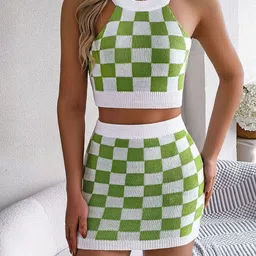StyleCast x Revolte Checked Sleeveless Top With Skirt-90