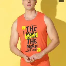 WOOSTRO 2-Pcs Odour-Free Combed Cotton Innerwear Vests VWS26(MORE ORANGE)(PLAIN OLIVE)-image-60