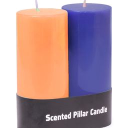 PEEPALCOMM Blue & Purple 2 Pieces Pillar Candle-54