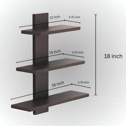 Xtenshion Crafts Black Wooden 3 Layer Basic Wall Shelf image 4
