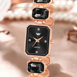 Abrexo Women Stainless Steel Embellished Straps Analogue Watch Abx5540-Black Women-image-51
