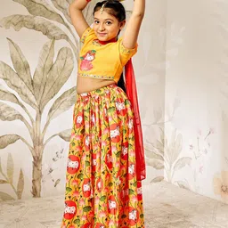 VASTRAMAY Girls Embroidered Sequinned Ready to Wear Lehenga & Blouse With Dupatta-53