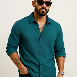 VORTEX Popcorn Textured Long Sleeves Shirt-image-93