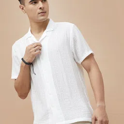 CODE by Lifestyle Men Solid Cuban Collar Cotton Casual Shirt-image-90