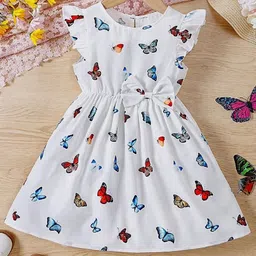 Miss & Chief Print Flutter Sleeve Fit & Flare Dress-image-32