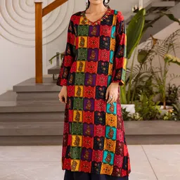 DIVASTRI Women Ethnic Motifs Printed Regular Sequinned Kurta with Palazzos-9