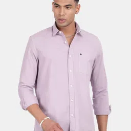 Blu MNKY Men Smart Slim Fit Solid Spread Collar Casual Shirt-image-63