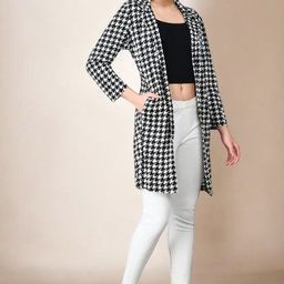 BAESD Checked Longline Open Front Shrug image 4