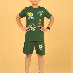 Ninos Dreams Boys Printed Short Sleeves Pure Cotton T-Shirt With Shorts-46
