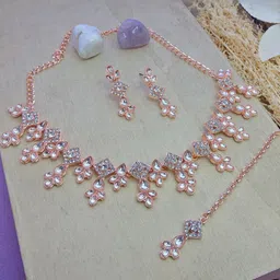 Anouk Rose Gold-Plated Stone Studded Jewellery Set-picture-17