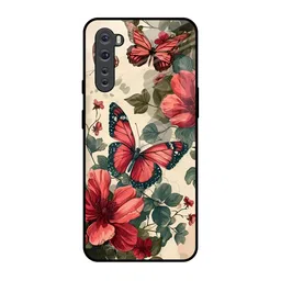 QRIOH Unisex OnePlus Nord Floral Shockproof Glass Back Case-picture-9