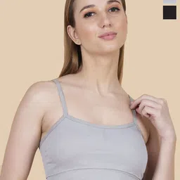 ComfyStyle Women Pack of 2 Workout Full Coverage Non-Wired Seamless Gym Bra-11