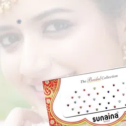 Sunaina Set Of 6 Small Bindi Multicolor Golden Silver Shiny Stone Bindi image 3