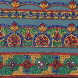 DIVASTRI Ethnic Motifs Embroidered Net Saree image 5