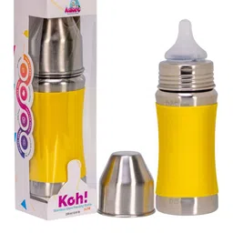 Adore Kids Koh Stainless Steel Feeding Bottle - 250 ml - Yellow-image-81