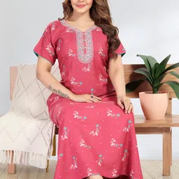 TRUNDZ Women Floral Printed Nightdress-picture-49