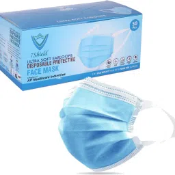 7shield CE and ISO Certified Surgical mask with Extra soft Fabric ear loop 50pc softloop Non-Washable Surgical Mask image 3