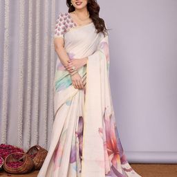 Moda Rapido Floral Zari Silk Cotton Mangalagiri Saree-image-83