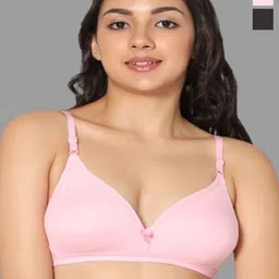 Eden Edentwo Pack Of 2 Medium Coverage Non Padded Seamless T-shirt Bra-picture-17