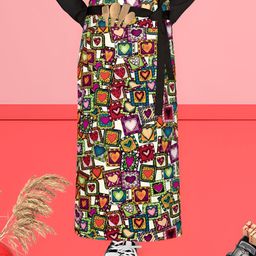 ArtzFolio Purple & Red Printed Cotton Waist Apron-20