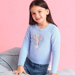 U.S. Polo Assn. Kids Girls Self Design Pure Cotton Pullover with Embellished Detail-picture-23