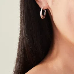 Accessorize Chunky Twist Circular Half Hoop Earrings image 5