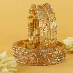 LAVAZZA Set Of 12 Stone-Studded Glass Bangles-90