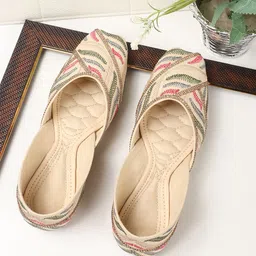 sneakers villa Women Women Square Toe Slip-On Mojaris Flats-4