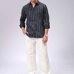 The Indian Garage Co Men Slim Fit Multi Stripes Opaque Striped Casual Shirt-image-120