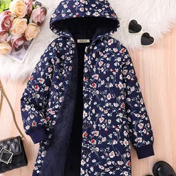 INCLUD Girls Floral Longline Open Front Jacket-image-42