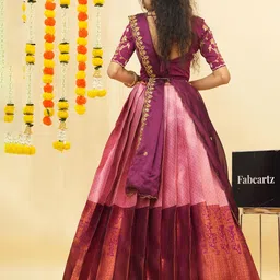 Fabcartz Semi-Stitched Lehenga & Unstitched Blouse With Dupatta image 4