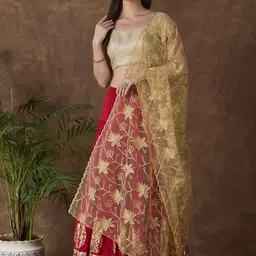 Dupatta Bazaar Embroidered Dupatta with Thread Work image 5