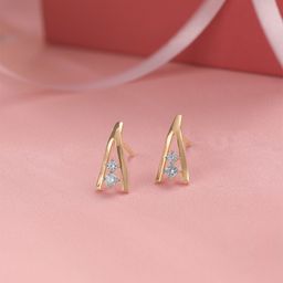 Mia by Tanishq 14 KT Gold Sassy Beam Diamond Earrings - 1.364 g-picture-32