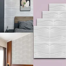 Lukzer 4-Pcs White Self-Adhesive Wall Panels-2