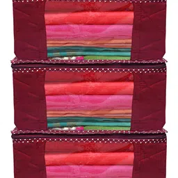 Kuber Industries Maroon Set of 3 Regular Multi-Utility Organisers-11