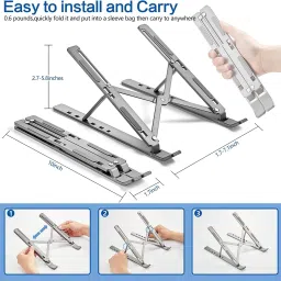 ENMORA super Adjustable Metal Frame Laptop Stand, fdg4 Laptop Stand-image-60