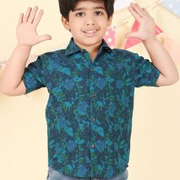 Fabindia Boys Floral Printed Spread Collar Cotton Casual Shirt-image-87