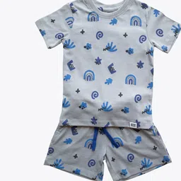 Reedoo Kids Abstract Printed Pure Cotton T-shirt With Shorts-50