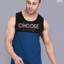 SLOWLORIS Pack Of 2 Typography Printed Sleeveless Cotton Gym Vests-picture-24
