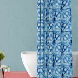 ArtzFolio Blue & White Printed Waterproof Shower Curtain-image-102