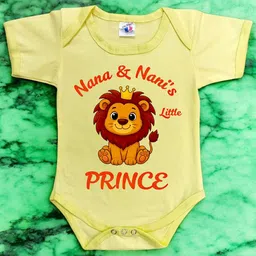 Cute Pals Infants Yellow Printed Cotton Bodysuit-image-90