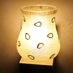KINIS Beige Printed Wood Quirky Cylinder Shaped Wall Lamp-10