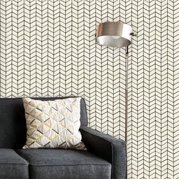 ArtzFolio Printed UV-Resistant Anti-Bacterial Black Geometric Pattern Peel & Stick Wallpaper-22