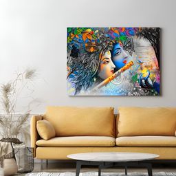 Eurotex Blue & Orange Canvas Religious Wall Paintings-image-11